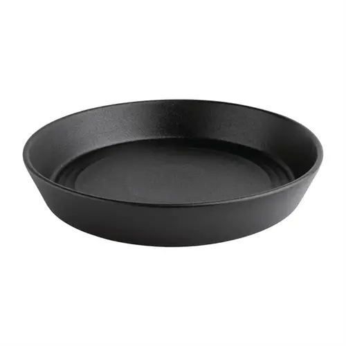  Olympia Cavolo schwarze flache runde Schüssel | 220 mm | (Kasten 4) 