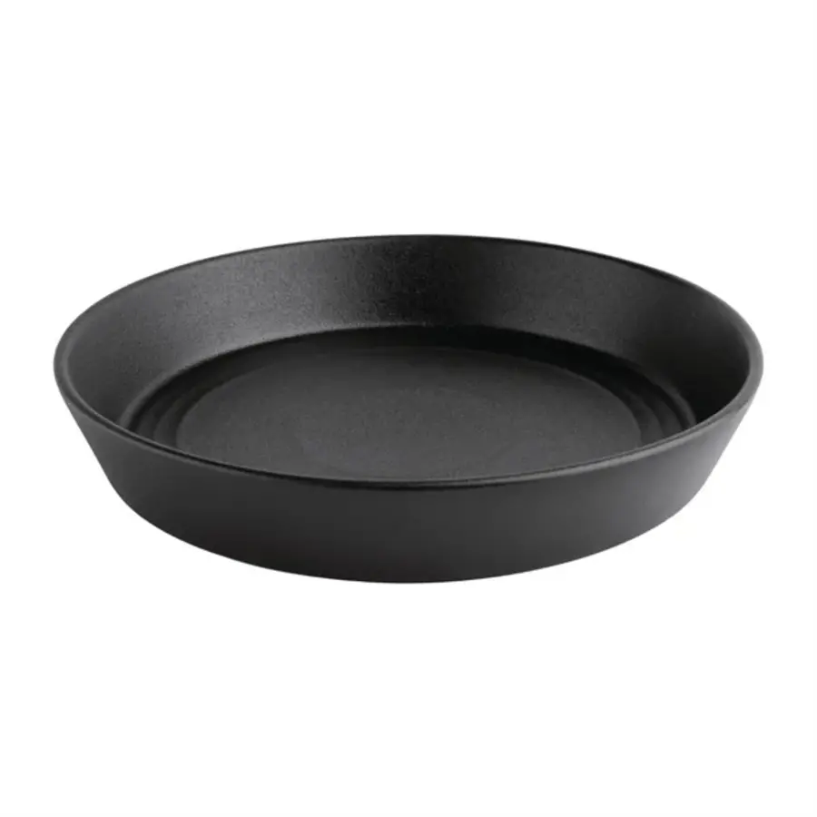 Cavolo black flat round bowl | 220mm | (box 4)