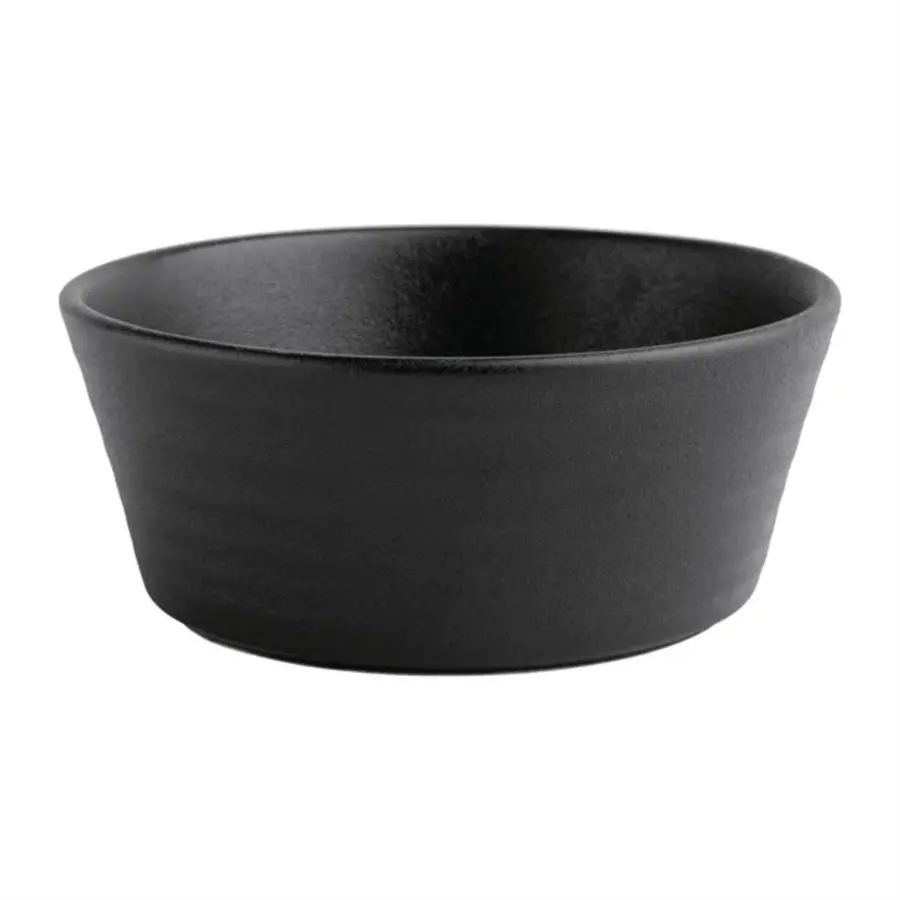 Cavolo black flat round bowl | 143 mm | (box 6)