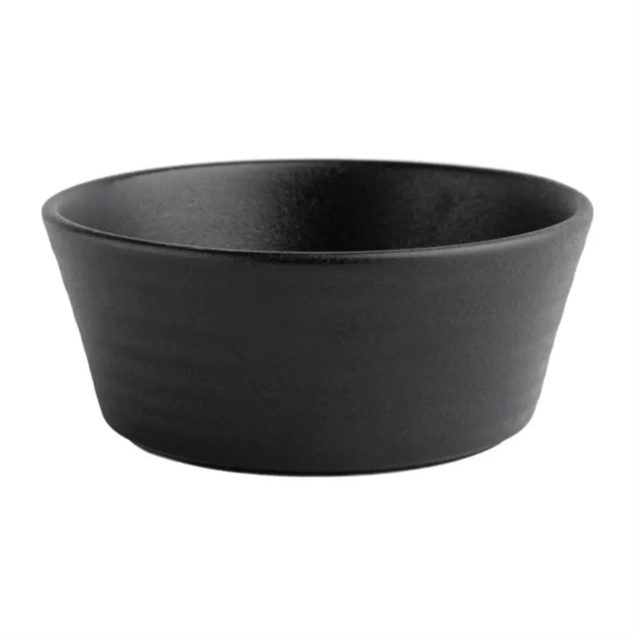Cavolo zwarte platte ronde kom | 143 mm | (doos 6)