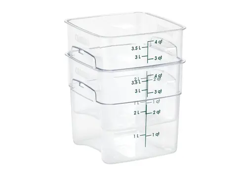  Cambro Boîte de conservation alimentaire FreshPro Camsquare | 3,8 L | Polycarbonate | 18,7 (h) x 18,5 (l) x 18,5 (p) cm 