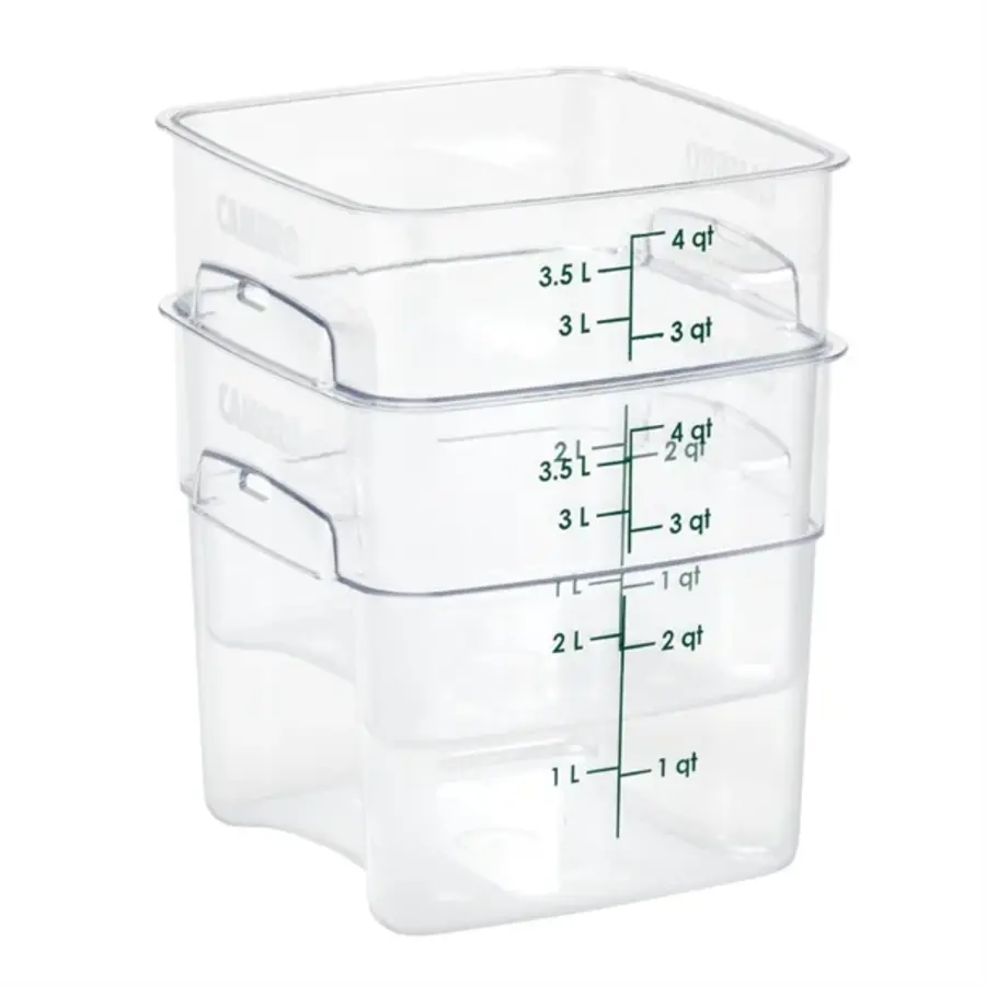 FreshPro Camsquare food storage container | 3.8L | Polycarbonate | 18.7(h) x 18.5(w) x 18.5(d)cm