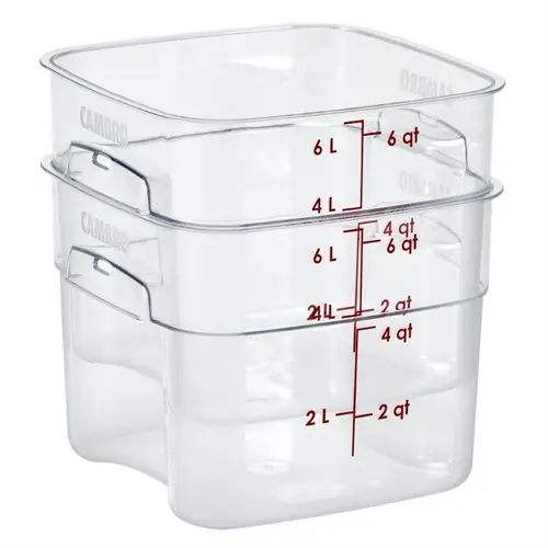  Cambro Boîte de conservation alimentaire FreshPro Camsquare | 5,7 L | Polycarbonate | 18,5 (h) x 21,5 (l) x 21,5 (p) cm 