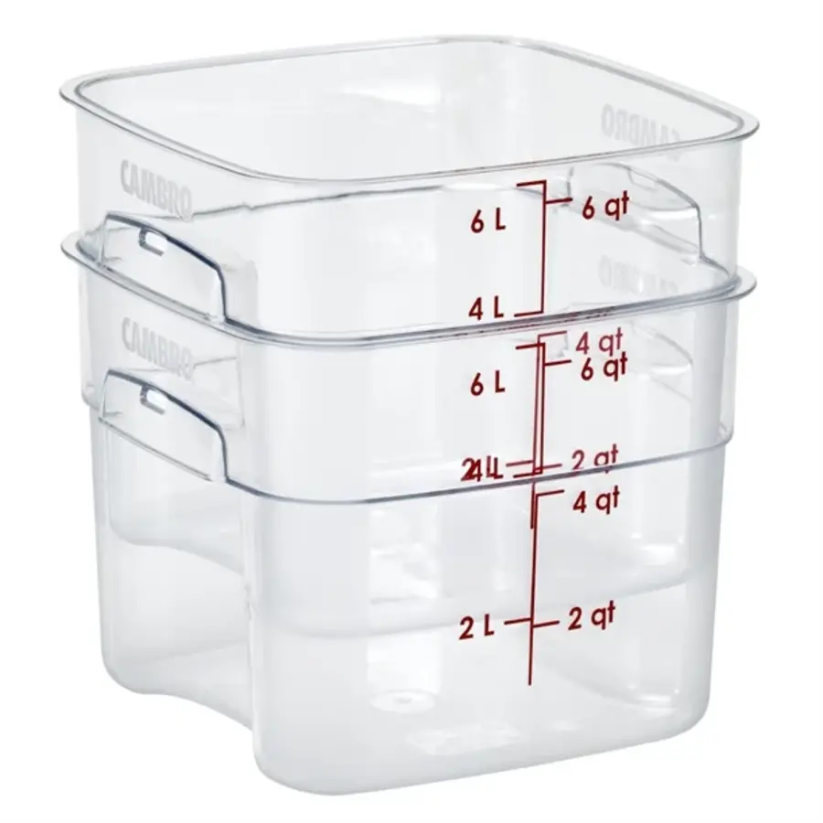 FreshPro Camsquare food storage container | 5.7L | Polycarbonate | 18.5(h) x 21.5(w) x 21.5(d)cm