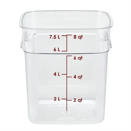  Cambro Bocal de conservation alimentaire FreshPro Camsquare | 7,6 L | Polycarbonate | 23(h) x 21,5(l) x 21,5(p)cm 