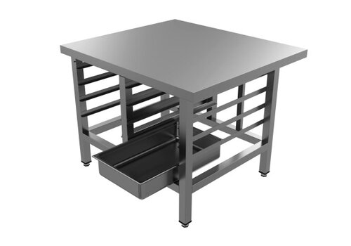  HorecaTraders Base du four | acier inoxydable | 90 x 80 x 70 cm 
