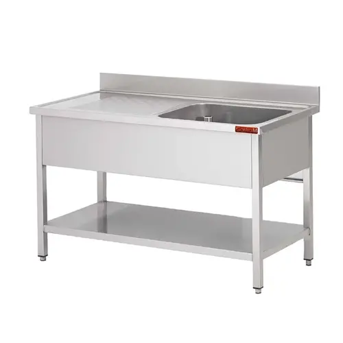  Gastro-M Gastro-M Sink with base | bottom shelf 1600x 700x850 mm | 1 container 600x500x320 right 