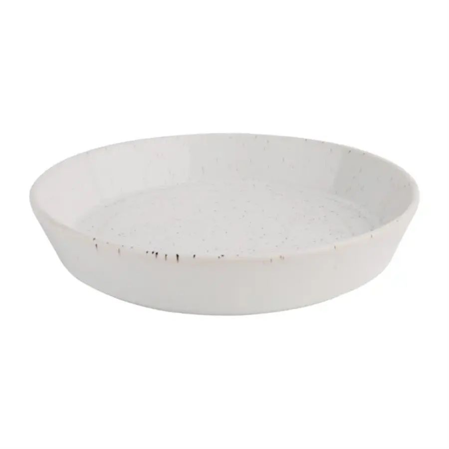 Bol rond plat moucheté blanc Cavolo | 220 mm | (case 4)