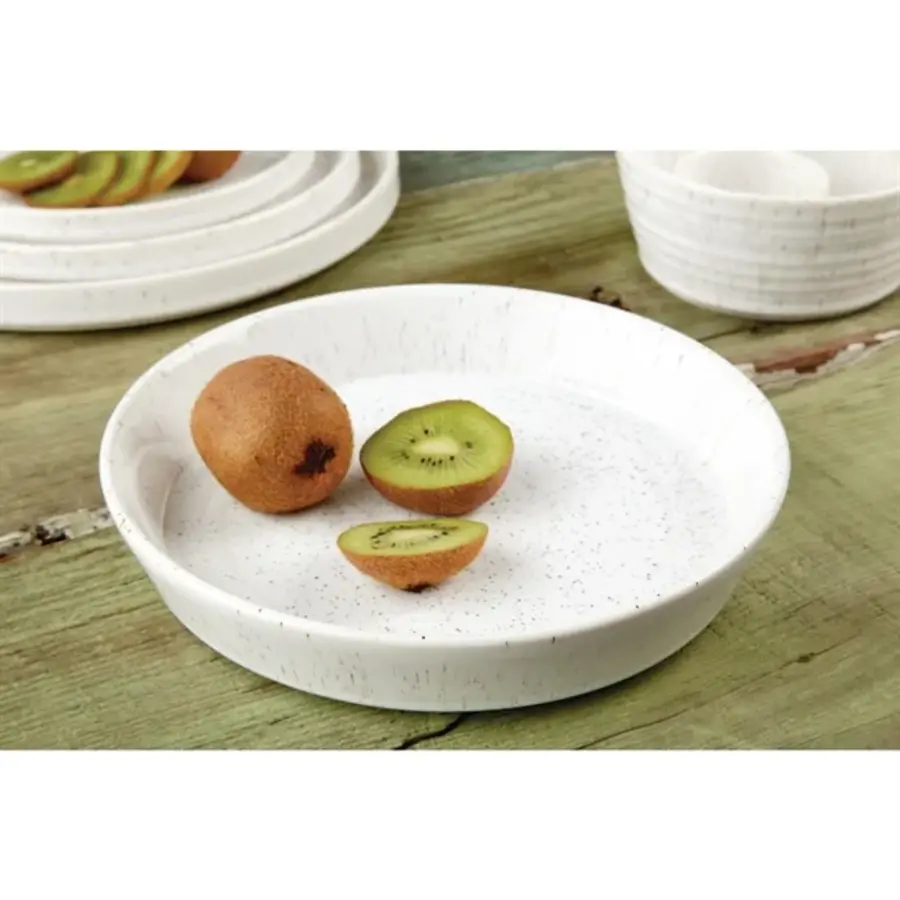 Olympia Cavolo White Speckled Flat Round Bowl | 220mm | (box 4)