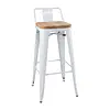 Bolero bistro high stools with backrest | White | (4 pieces)