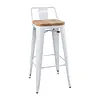 Bolero Bolero bistro high stools with backrest | White | (4 pieces)