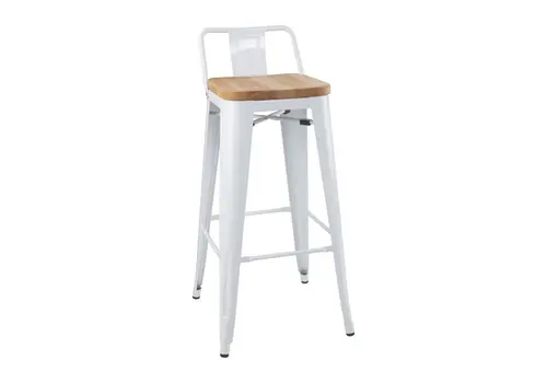  Bolero bistro high stools with backrest | White | (4 pieces) 