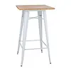 Bolero table de bar bistrot avec plateau en bois | blanc