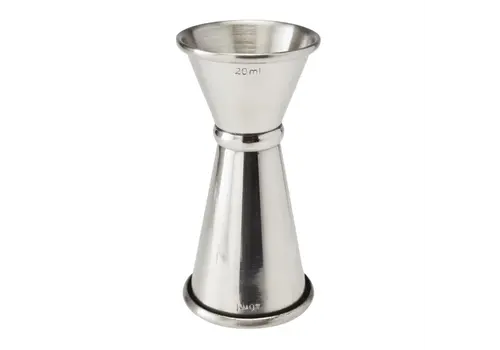  HorecaTraders Messbecher aus Edelstahl mit Streifen | 20 ml/40 ml 