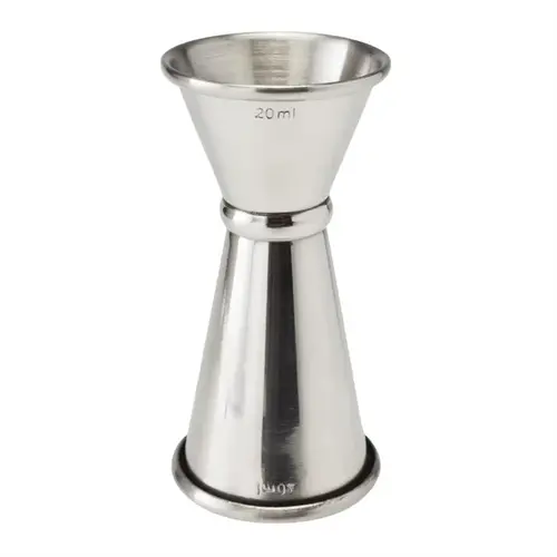  HorecaTraders Messbecher aus Edelstahl mit Streifen | 20 ml/40 ml 