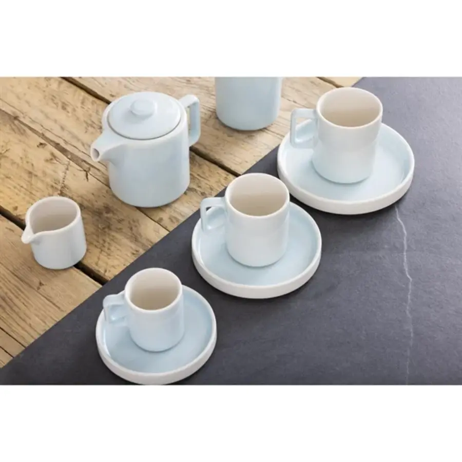 Fondant mugs aqua blue | 6 pieces | 85ml | Porcelain