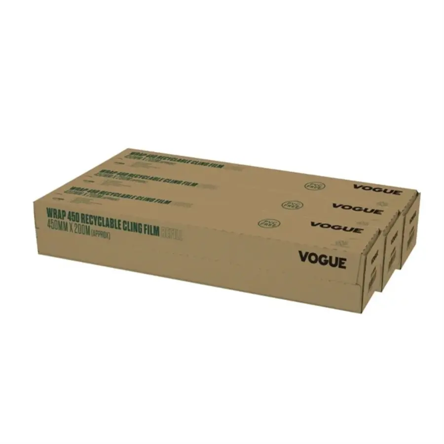Recharge de film alimentaire écologique Wrap450 | PVC | Paquet de 3