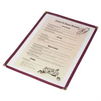 protège-menu A4 bordeaux