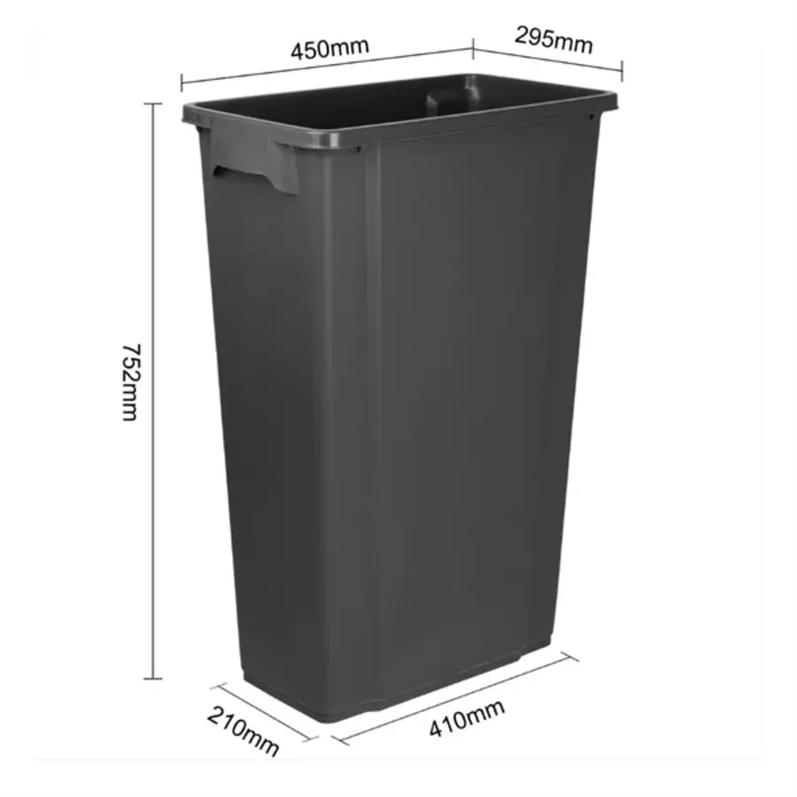 Jantex schmaler Abfallbehälter 80 l | Schwarz