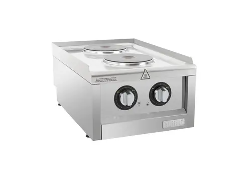  Buffalo 600-serie elektrische kookplaat met 2 kookzones | 24(h)x40(b)x60(d)cm 