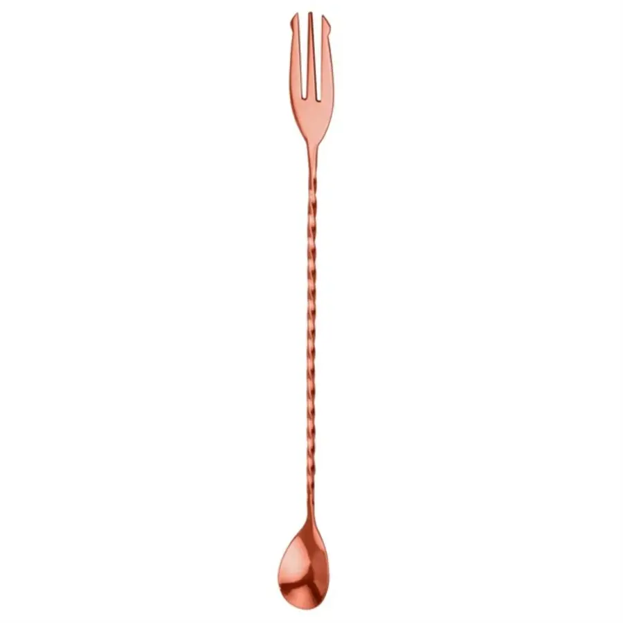 Cuillère à cocktail Mezclar avec fourchette | Cuivre