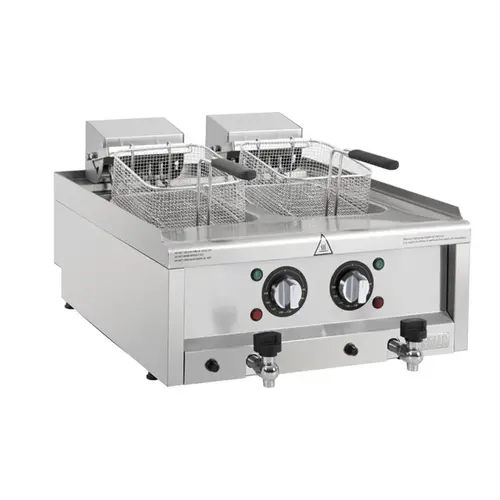  Buffalo Elektrofritteuse Serie 600, 2x8 L | 24 (H) x 60 (B) x 60 (T) cm 