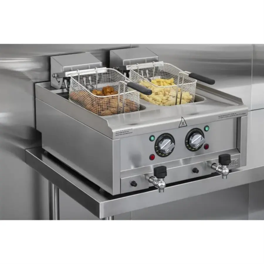 600-serie elektrische friteuse, 2x8 L | 24(h)x60(b)x60(d)cm