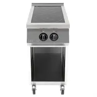 plaque de cuisson à induction autonome avec 2 zones de cuisson | acier inoxydable | 90(h)x40(l)x75(p)cm