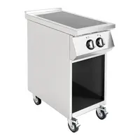 plaque de cuisson à induction autonome avec 2 zones de cuisson | acier inoxydable | 90(h)x40(l)x75(p)cm