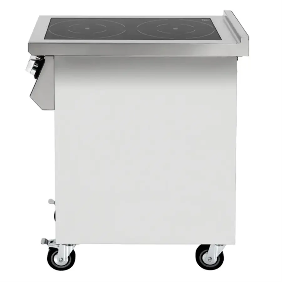 plaque de cuisson à induction autonome avec 2 zones de cuisson | acier inoxydable | 90(h)x40(l)x75(p)cm
