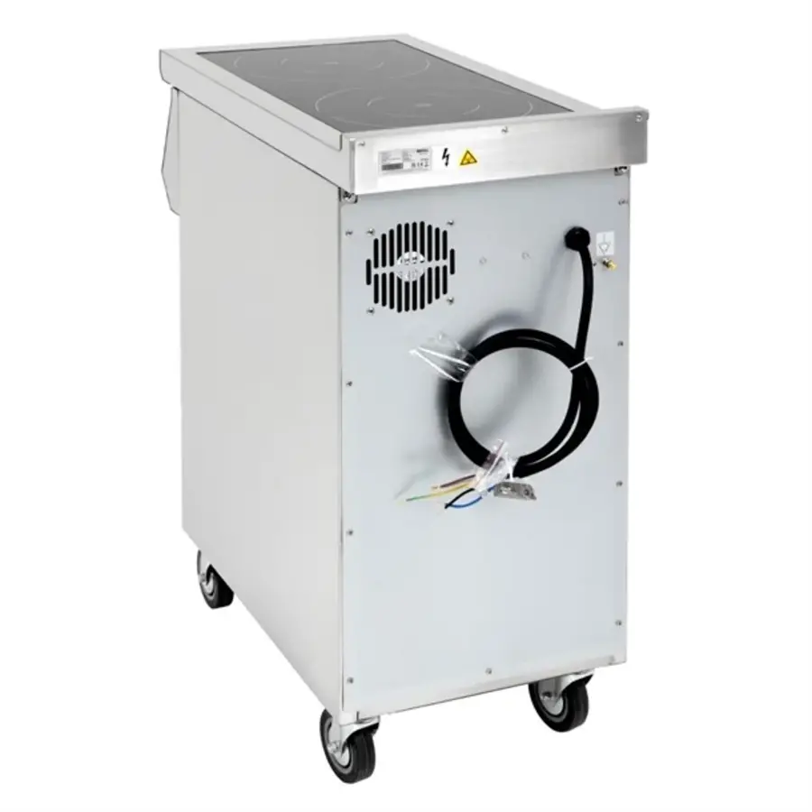 plaque de cuisson à induction autonome avec 2 zones de cuisson | acier inoxydable | 90(h)x40(l)x75(p)cm