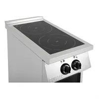 plaque de cuisson à induction autonome avec 2 zones de cuisson | acier inoxydable | 90(h)x40(l)x75(p)cm