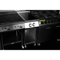 freestanding induction hob with 2 cooking zones | Stainless steel | 90(h)x40(w)x75(d)cm