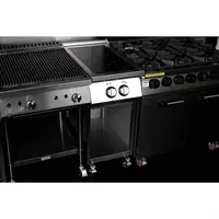 Freestanding induction hob with 2 cooking zones | Stainless steel | 90(h)x40(w)x75(d)cm