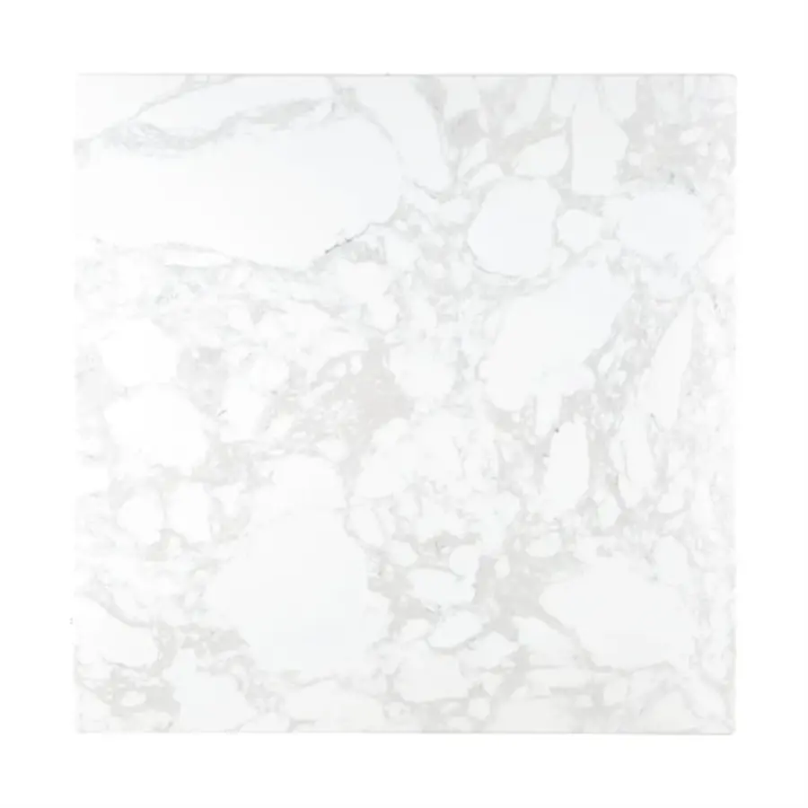 plateau de table carré effet marbre, blanc, | 600 mm