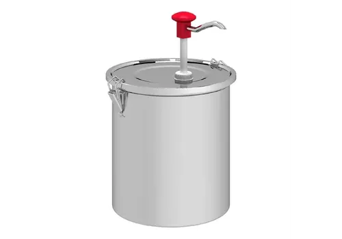 Gastro-M Distributeur à bouton-poussoir avec récipient et couvercle en acier inoxydable 