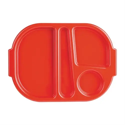  Olympia Kristallon Food Bowls Small | Polycarbonate Compartment | Red 322mm 