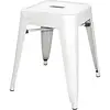 Bolero tabouret bas bistrot en acier blanc | (4 pièces)