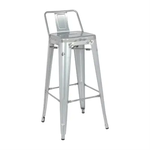  Bolero bistro high stool made of steel with backrest | (4 pieces) Price guarantee 