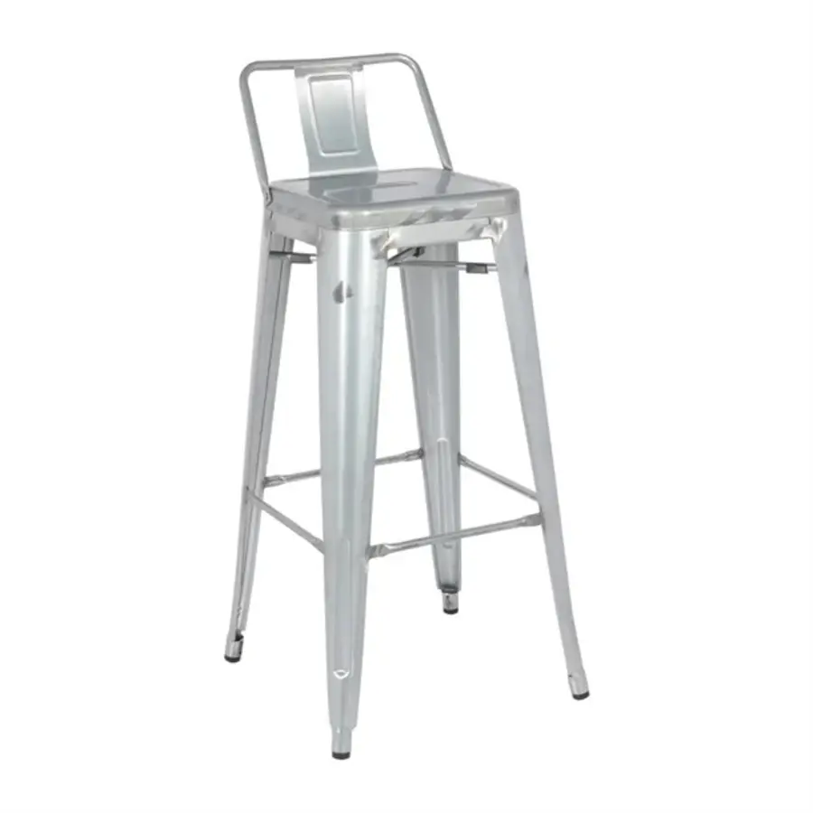 bistro high stool made of steel with backrest | (4 pieces) Price guarantee