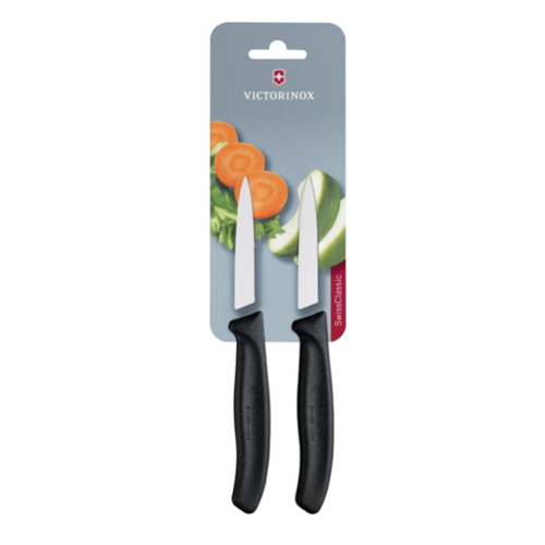  Victorinox Pointed Paring Knife 8cm Black | Stainless Steel | 2 pieces | 18.9(l)cm 