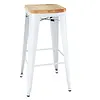 Bolero Bolero bistro high stools with wooden seat cushion | white | (4 pieces)