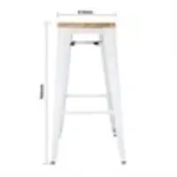 bistro high stools with wooden seat cushion | white | (4 pieces)