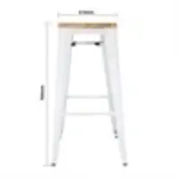 tabourets hauts de bistrot avec coussin d'assise en bois | blanc | (4 pièces)