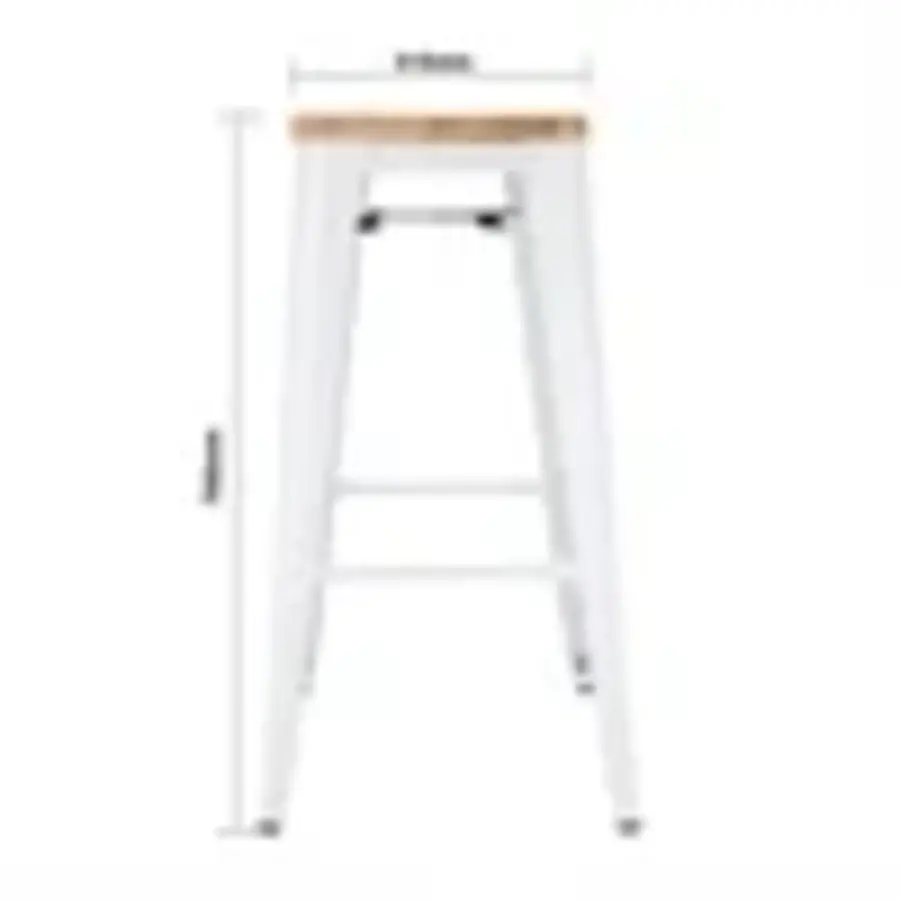 tabourets hauts de bistrot avec coussin d'assise en bois | blanc | (4 pièces)