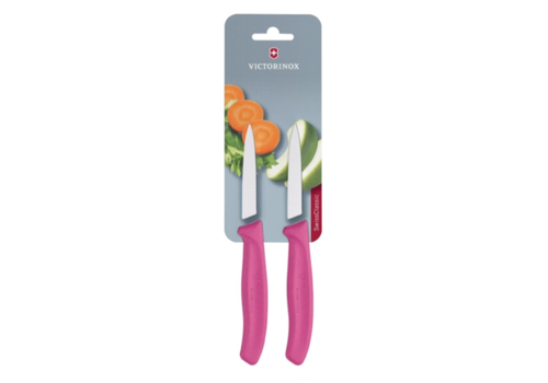  Victorinox Couteau d'office à pointe pointue 8 cm rose | 2 pièces | acier inoxydable | 18,9(l)cm 