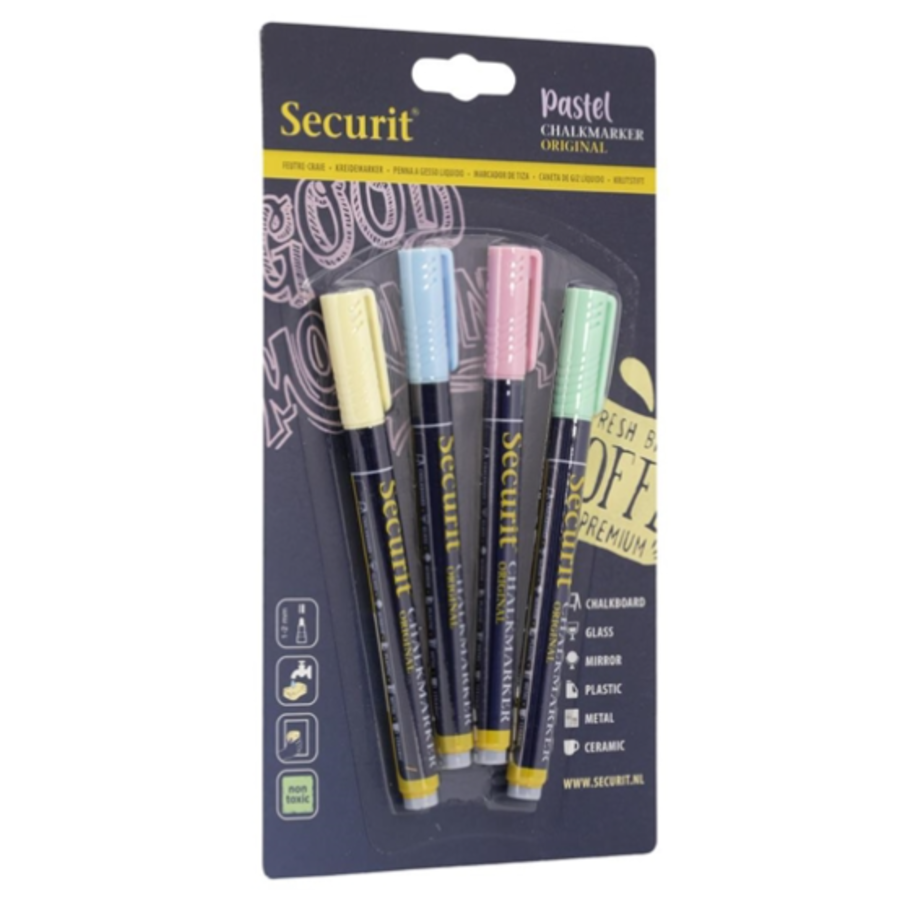 Flüssiger Pastellkreidemarker mit 1-2mm | 4 Stück | 8,5 (H) x 13 (B) x 36 (T) cm