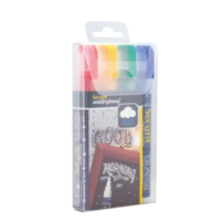 Wasserfester Kreidemarker mit 2-6mm Spitze | Glas+Kreidetafel | 4 Stück |