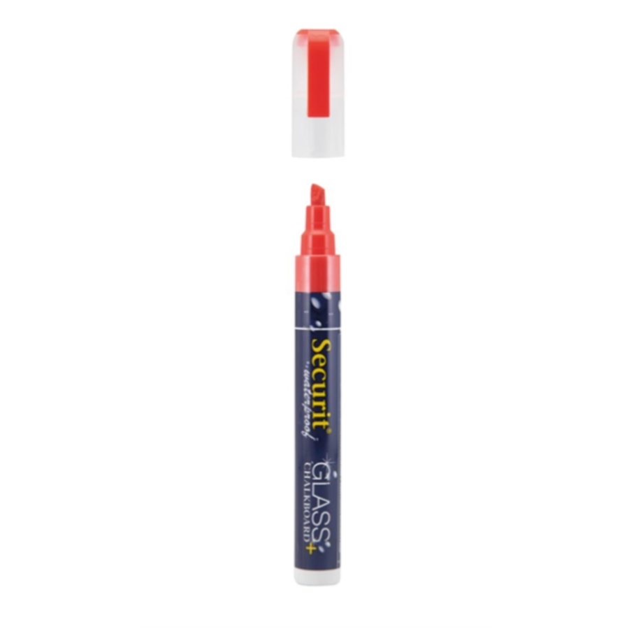 Waterproof chalk marker with 2-6mm nib | Glass + Chalkboard | Red | Liquid chalk