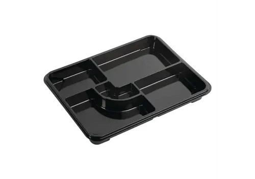  HorecaTraders Boîtes bento recyclables | Noir | 263 x 201 mm | (90 pièces) 